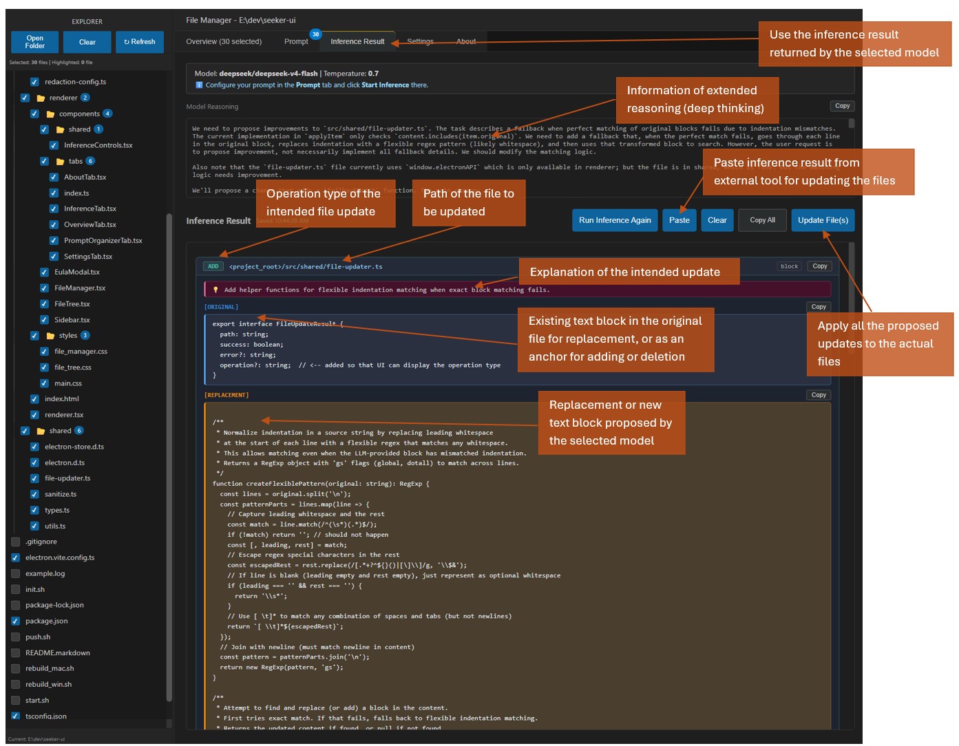 Seeker UI screenshot 2
